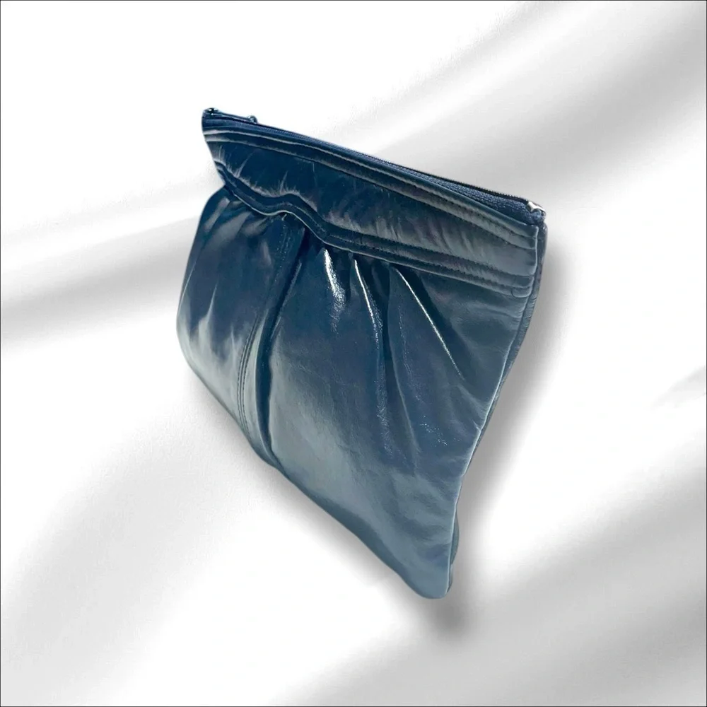 VTG Antonia Leather Blue Leather Clutch / Purse